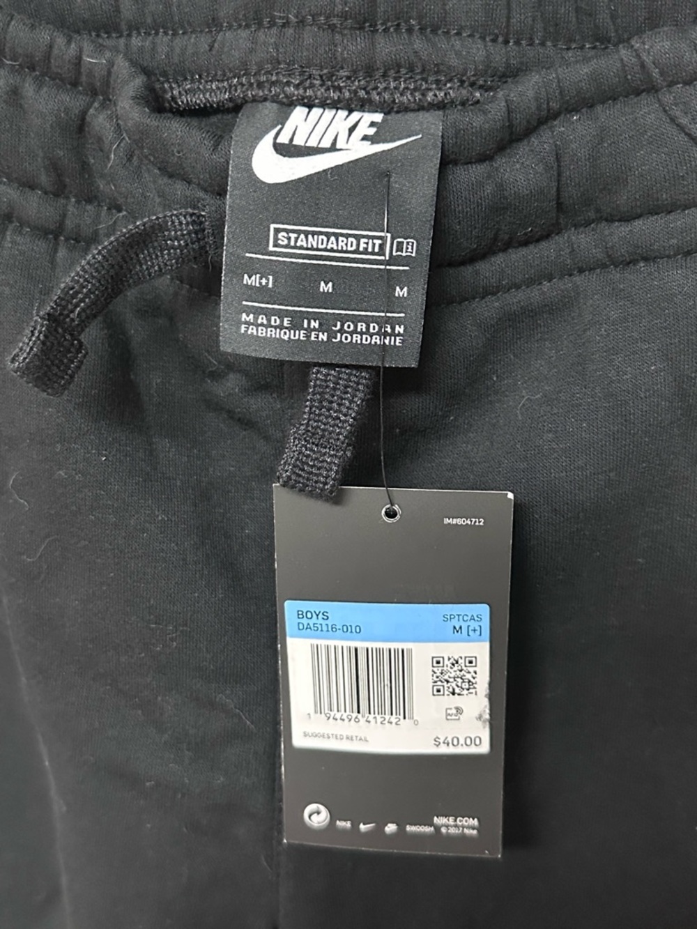 Nike Black Jogger Sweatpants with White Swoosh - Picture 2 of 4